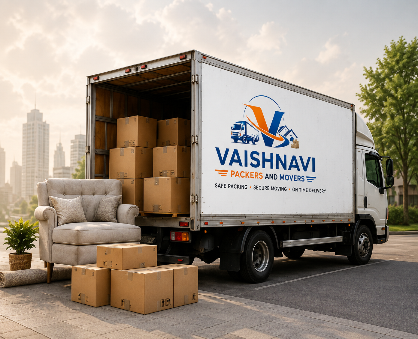Vaishnavi Packers and Movers truck loading