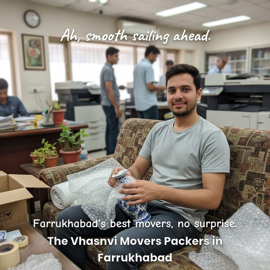 Careful packing of household items